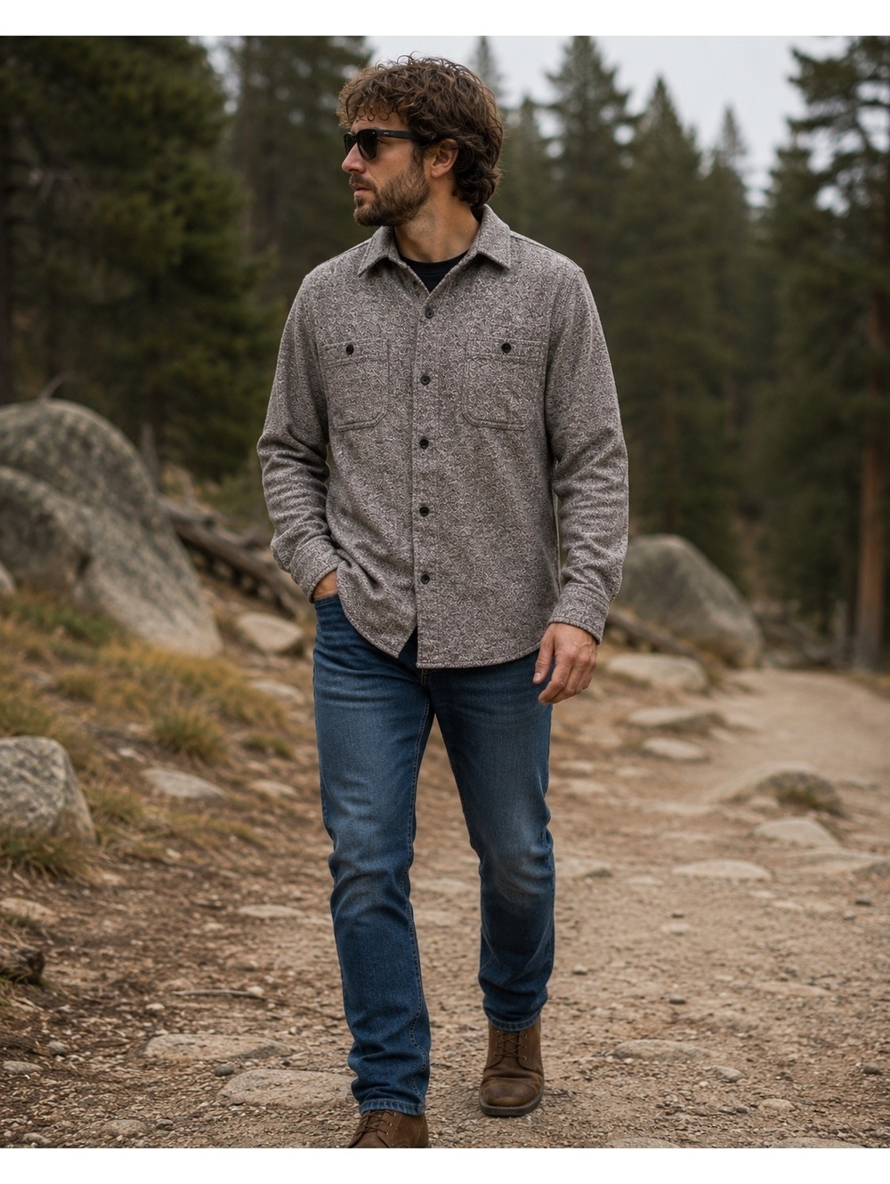 Grayers Heritage Flannels blue button front shirt